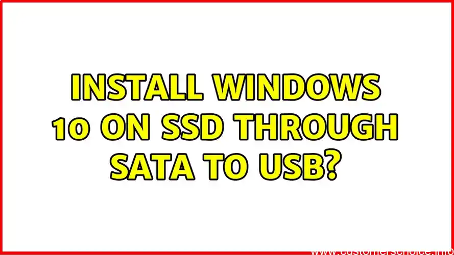 Can you run SSD through USB